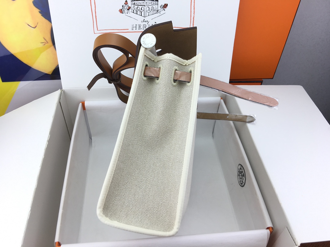 에르메스 에르백31 캔버스 화이트 골드브라운 은장